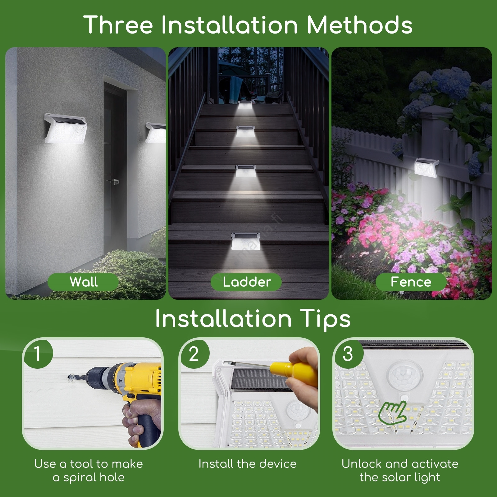 Aigostar - LED Aurinkokennovalo Ulkokäyttöön Anturilla LED/2,4W/5V IP65 - Image 2