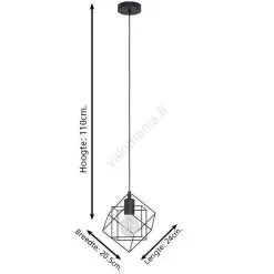 Eglo 43358 - Kattokruunu Narulla STRAITON 1xE27/60W/230V