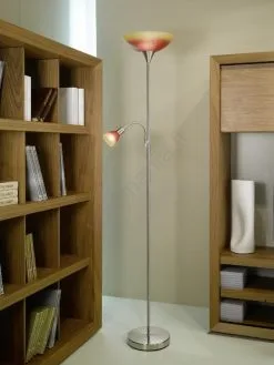 Eglo - Lattialamppu 1xE27/60W + 1xE14/25W Mattanikkeli