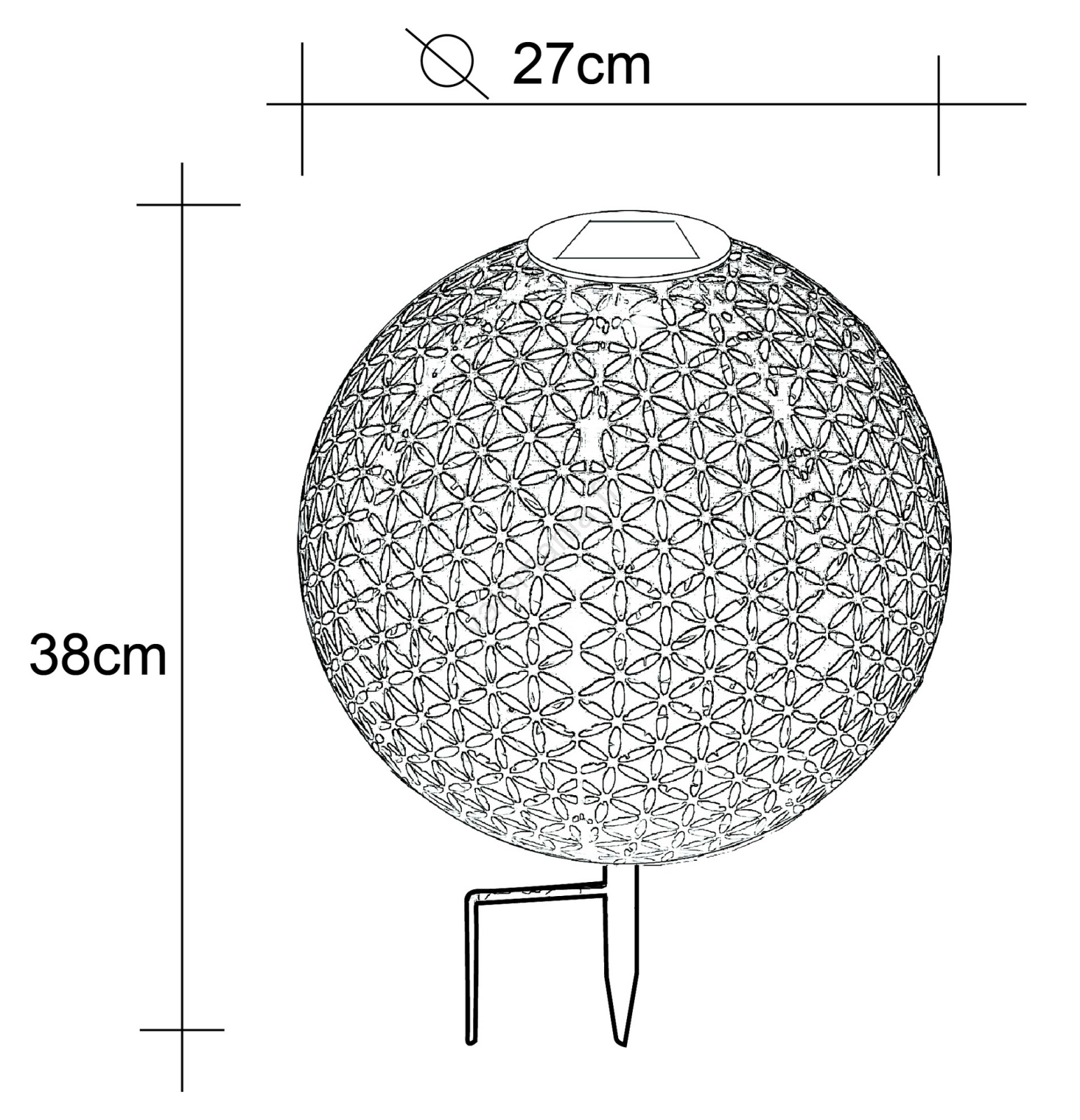 Globo - Aurinkokennovalo LED/0,06W/1,2V Hopea IP44 270x380 Mm - Image 2