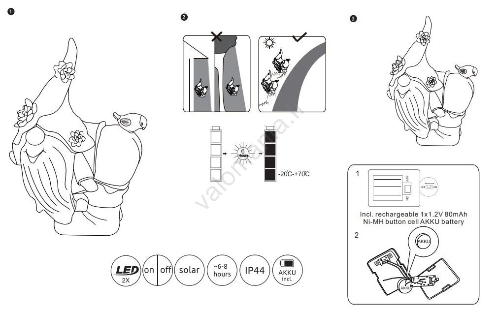 Globo - LED Aurinkovalo SOLAR LED/0,12W/3V 8000K IP44 Tonttu - Image 9
