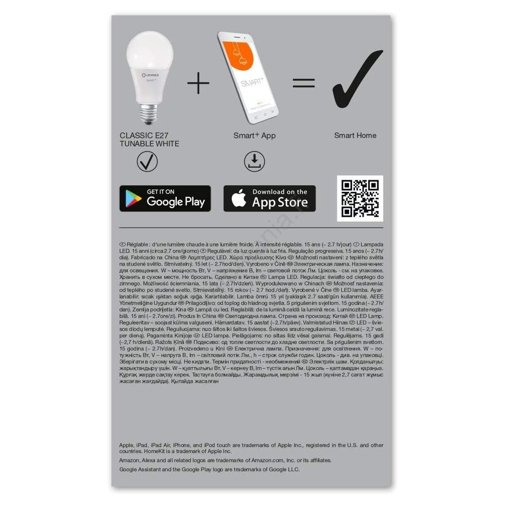 Himmennettevä LED-polttimo SMART+ E27/14W/230V 2700K-6500K Wi-Fi - Ledvance - Image 3