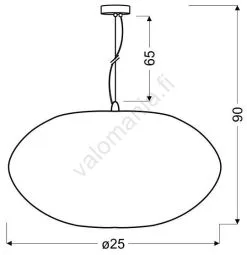 Kattokruunu Johdossa PINIA 1xE27/60W/230V