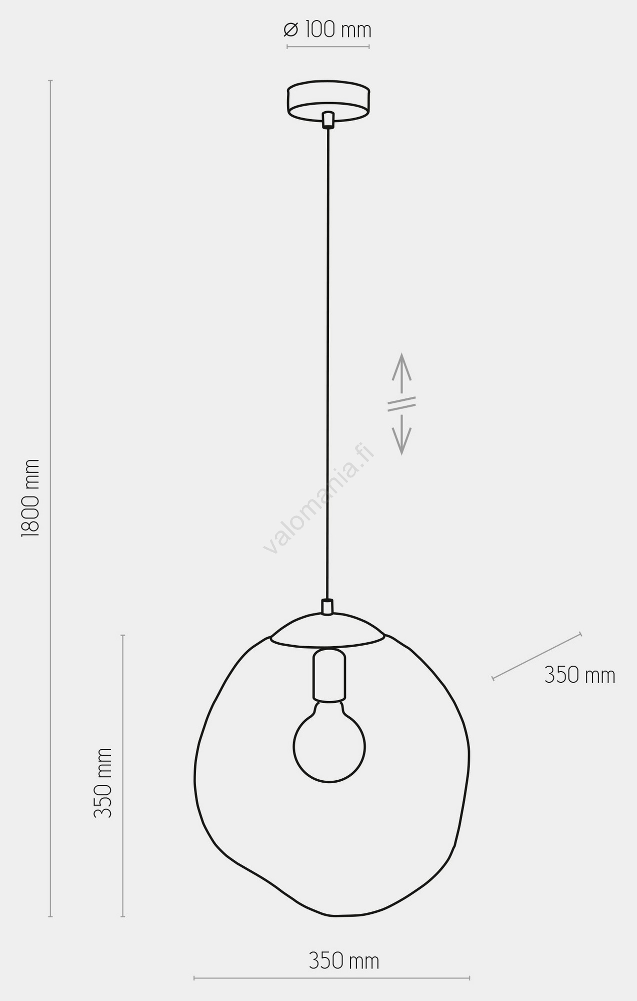 TK Lighting Kattokruunu Johdossa SOL 1xE27/60W/230V Kromi - Image 3