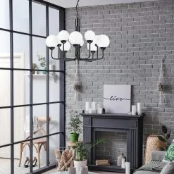 Kattokruunu Ketjussa TIFFY 10xG9/5W/230V Musta