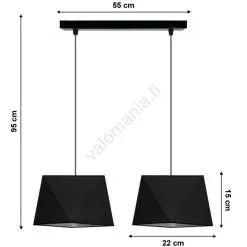 Kattokruunu Narulla DIAMENT 2xE27/60W/230V Musta