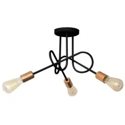 Kiinteä Kattokruunu OXFORD 3xE27/60W/230V Musta