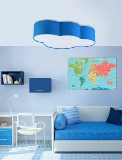 TK Lighting Lasten Kattovalaisin PILVI 4xE27/15W/230V Sininen