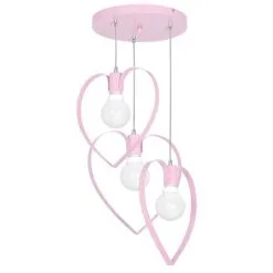 Lasten Valaisin LOVE 3xE27 / 60W / 230V Vaaleanpunainen