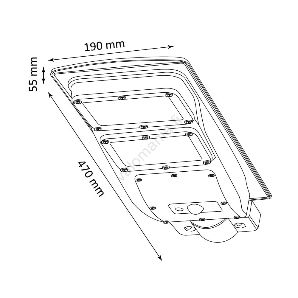 LED Aurinkokenno Katuvalaisin Anturilla STREET 2xLED/6W/3,2V IP65 + Kaukosäädin - Image 4