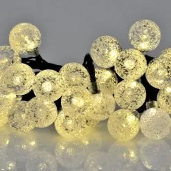 LED-aurinkokennoketju 30xLED/8 Toiminnot 4,9m IP44 Lämmin Valkoinen