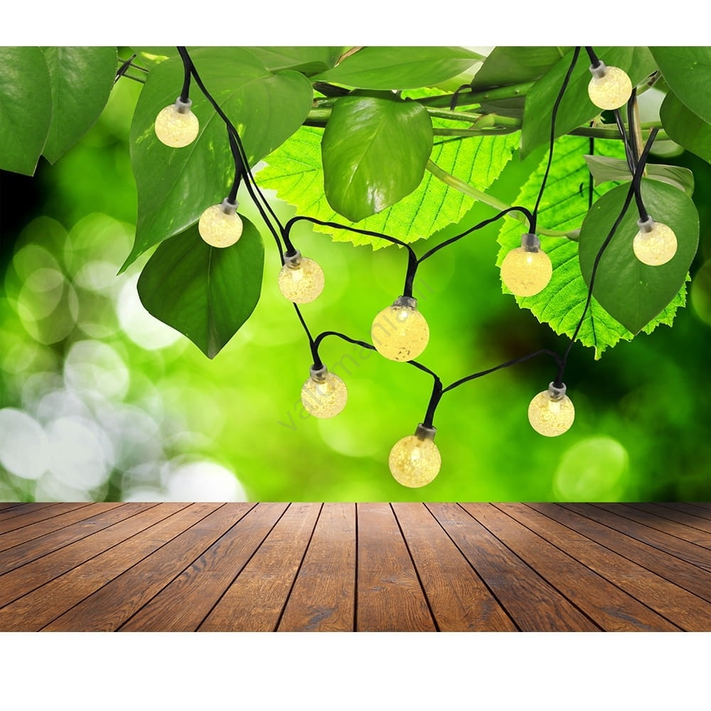 LED-aurinkokennoketju 30xLED/8 Toiminnot 4,9m IP44 Lämmin Valkoinen - Image 3