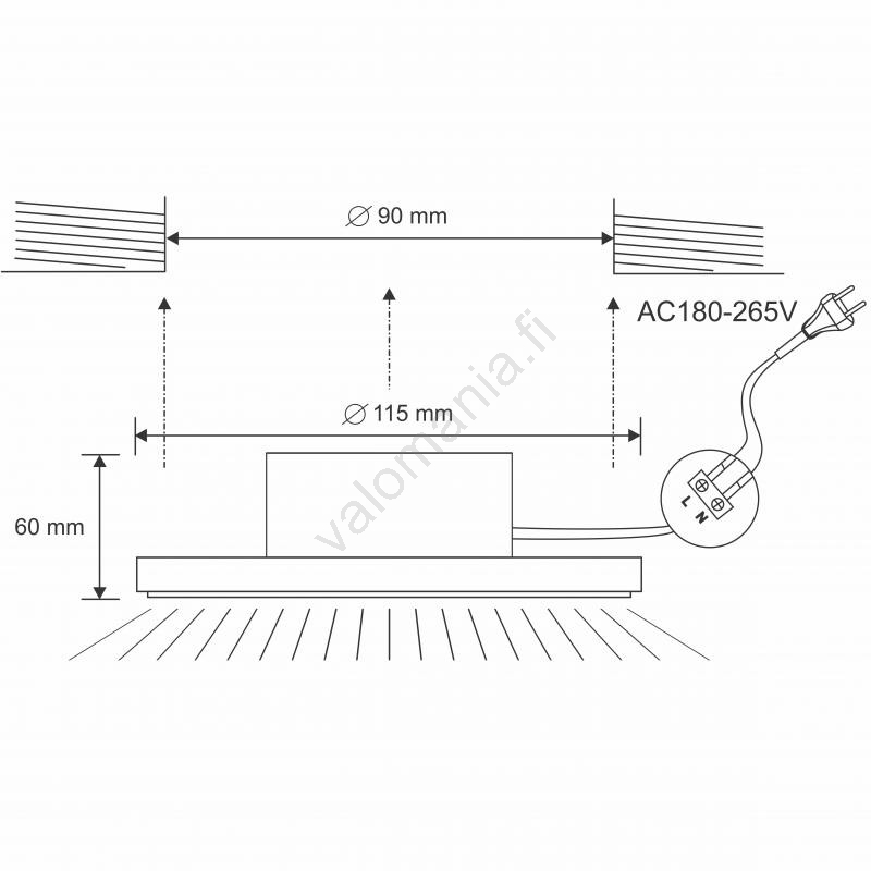Nedes LED-kattovalaisin Kylpyhuoneeseen LED/10W/230V 4000K Hopea IP44