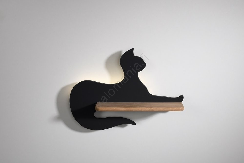 LED Lasten Seinävalaisin Hyllyllä BLACK CAT LED/5W/230V - FSC-sertifioitu - Image 2