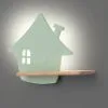 LED Lasten Seinävalaisin Hyllyllä HOUSE LED/4W/230V Vihreä/puu - FSC-sertifioitu