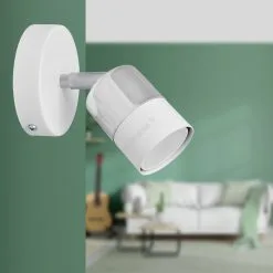 LED-seinävalaisin TUBSSON 1xGU10/6,5W/230V Valkoinen/kiiltävä Kromi