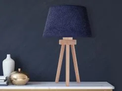 Pöytävalaisin BOUCLE 1xE27/15W/230V Sininen/puu