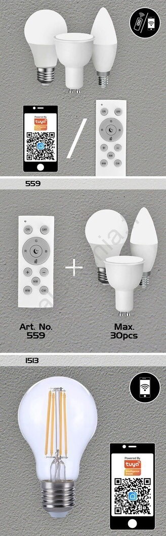 Rabalux - LED RGB Himmennettävä Polttimo C37 E14/5W/230V Wi-Fi 3000-6500K - Image 2