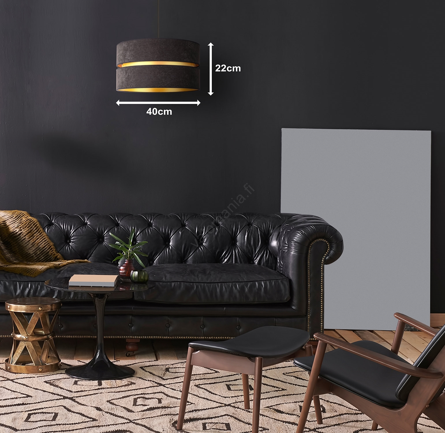 Riippuvalaisin DUO 1xE27 / 15W / 230V Musta / Kultainen