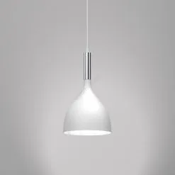 Riippuvalaisin NOAK 1xE27/60W/230V Valkoinen/kiiltävä Kromi