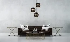 Riippuvalaisin PARIS 3xE27/60W/230V D. 45 Cm Musta/kulta