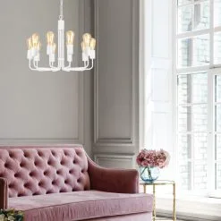 Riippuvalaisin TIFFANY 10xE27/60W/230V Valkoinen