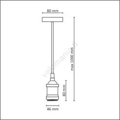 Sähköjohto 1xE27/20W/230V Měděný