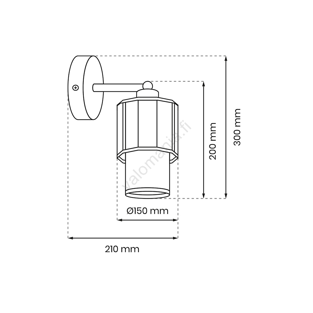 Seinävalaisin BLANCO 1xE27/60W/230V Valkoinen - Image 2