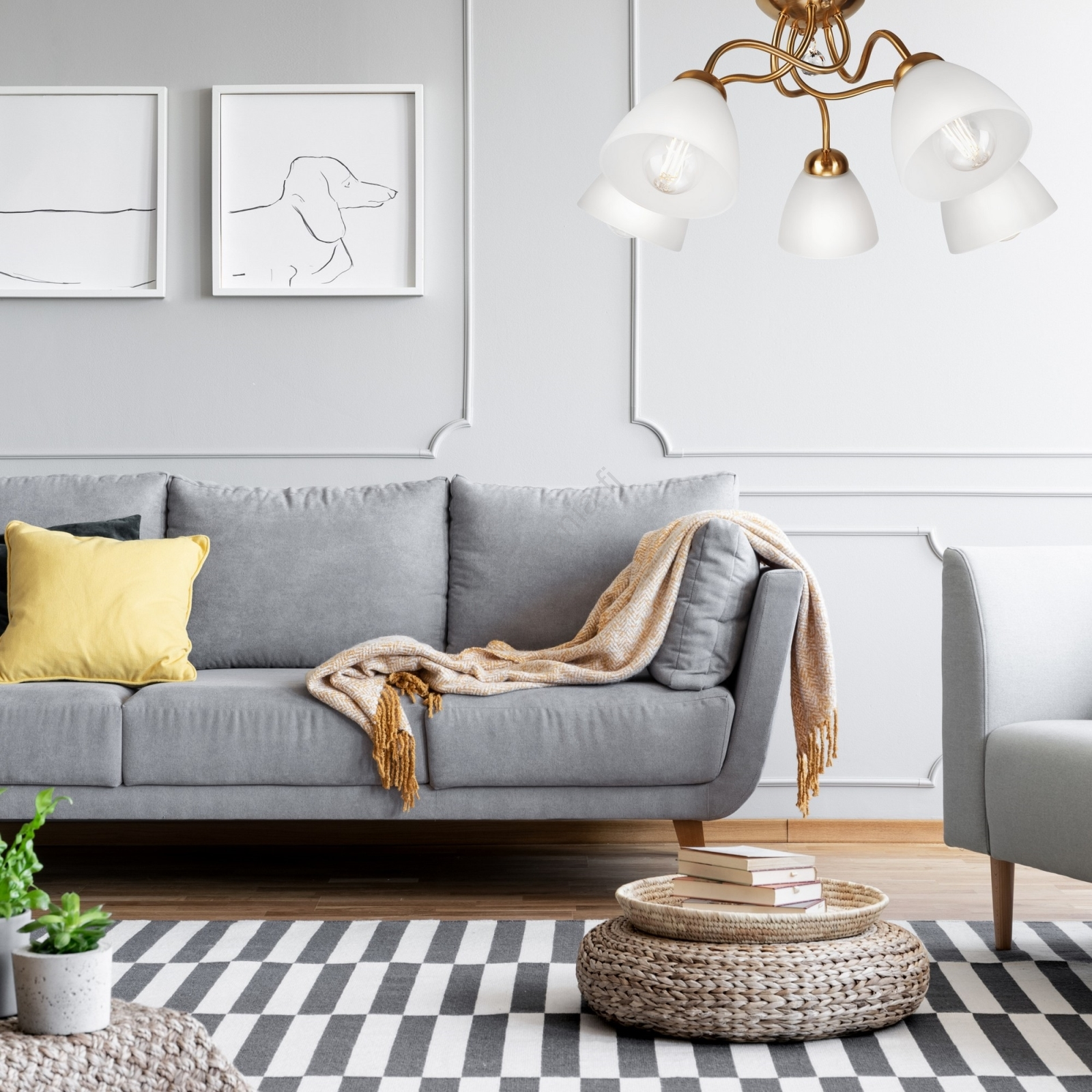 Seinävalaisin MIRANDA 1xE27/60W/230V Kulta