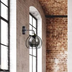 Seinävalaisin SOLO BLACK 1xE27/60W/230V Musta/kultainen