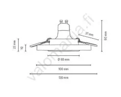 LED Upotettava Valo VITAR 1xGU10/5W/230V Hiekkakivi - FSC-sertifioitu