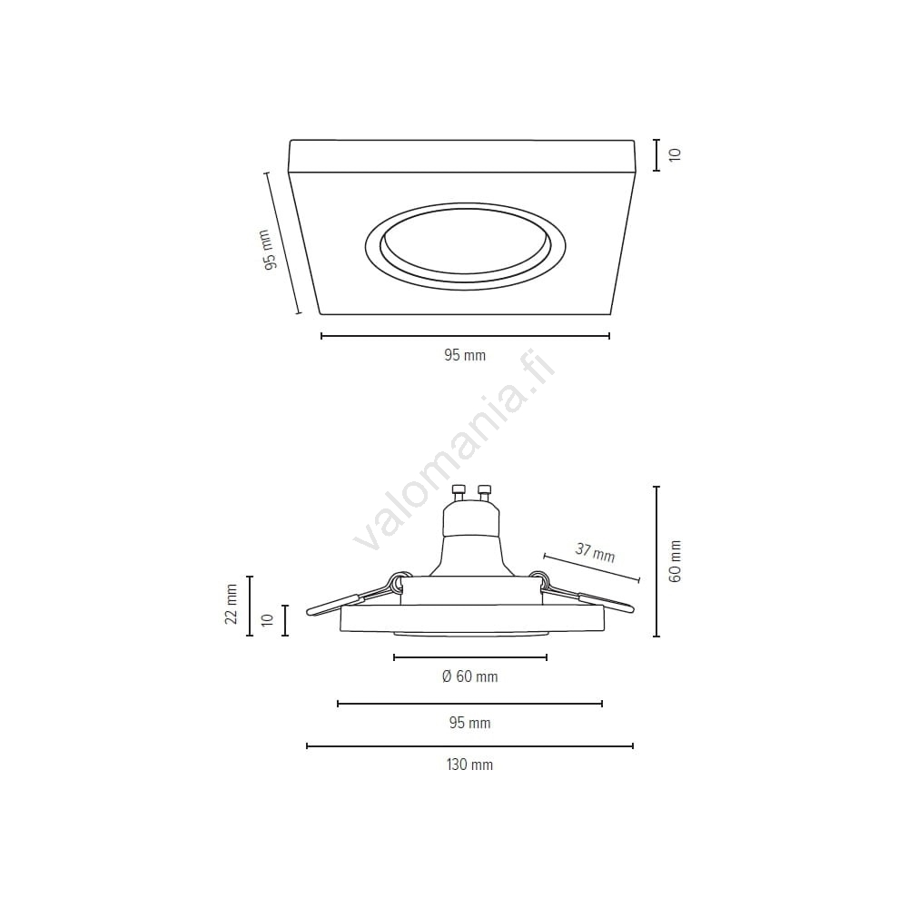 Upotettava LED-valo VITAR 1xGU10/5W/230V Pyökki - FSC-sertifioitu - Image 3
