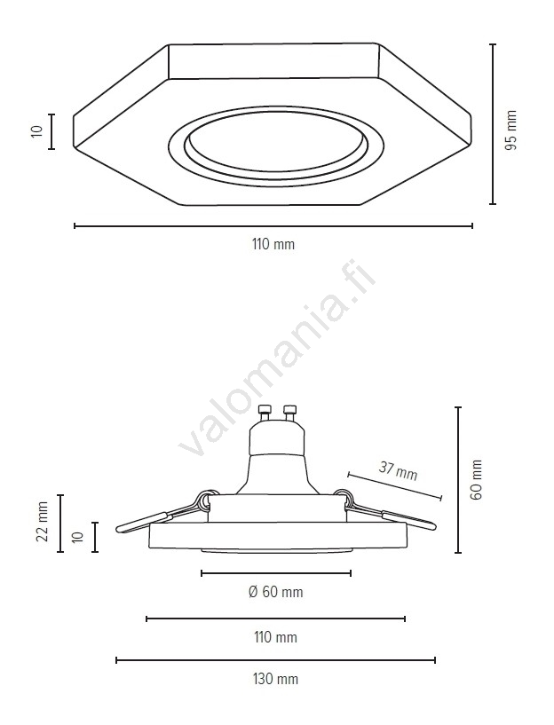 SETTI 3x Upotettava LED-valaisin VITAR 3xGU10/5W/230V Pyökki - FSC-sertifioitu - Image 2