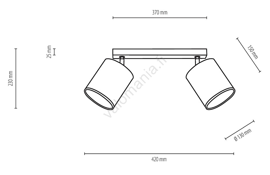 Kohdevalo APRILLIA 2xE27/25W/230V Tammi Valkoinen - FSC-sertifioitu - Image 5