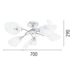 Pinta-asennettava Kattokruunu VILETTA 5xE27/60W/230V - FSC-sertifioitu