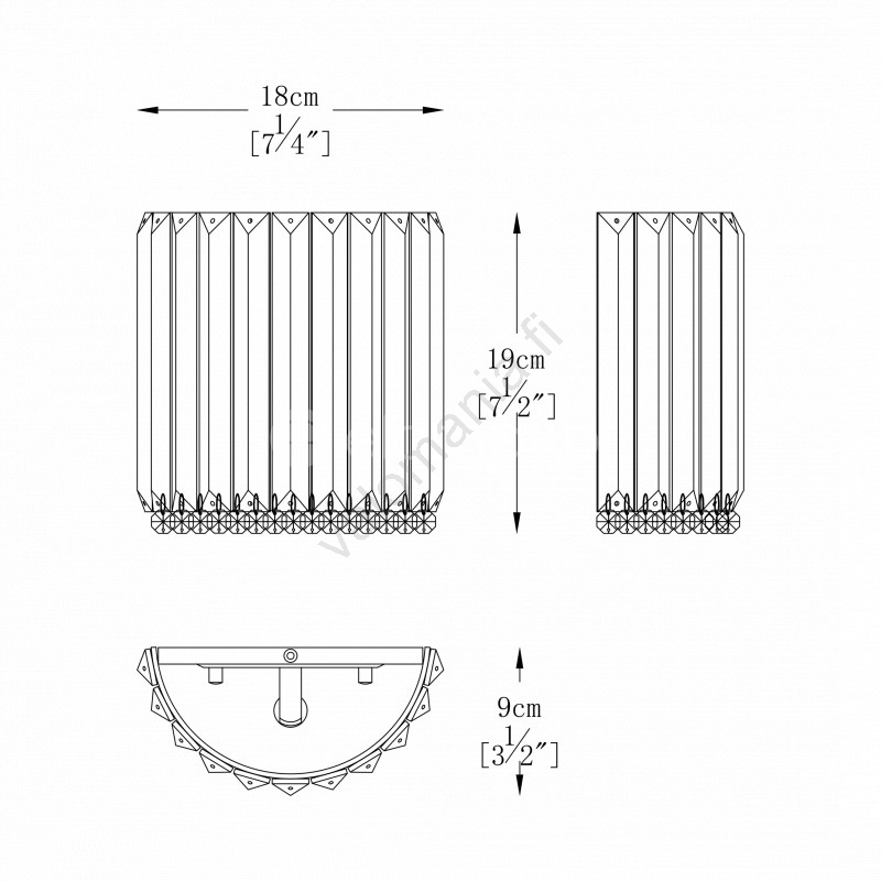 Zuma Line W0360-01A-B5AC-Kristalliseinävalaisin PRINCE 1xG9/42W/230V - Image 2